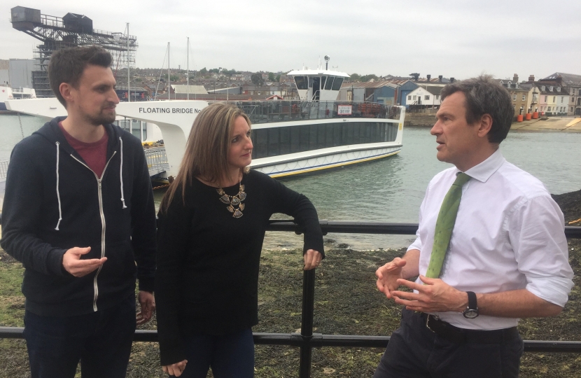 Bob chatting with local residents in East Cowes