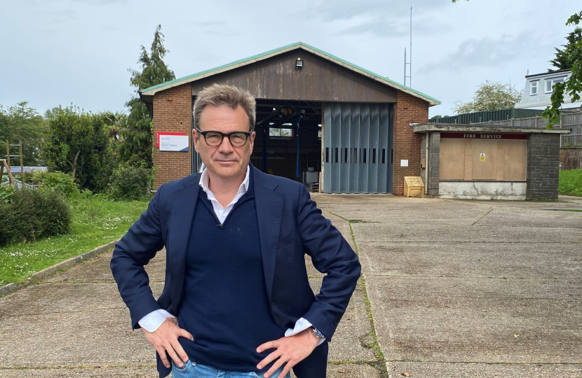 Bob Seely at East Cowes Fire Station