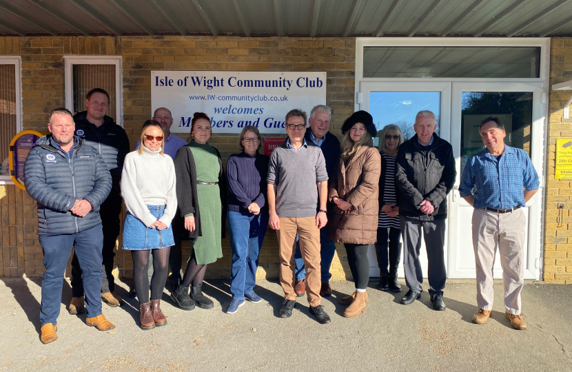 Bob Seely with Southern Water reps and members from IWCC