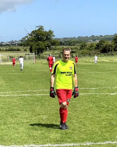 Bob Seely in goal